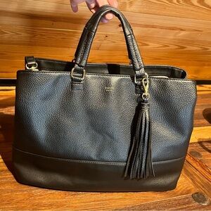 Tutilo “The Brief Bag" Black Crossbody Top Handle Tote Business Travel Bag